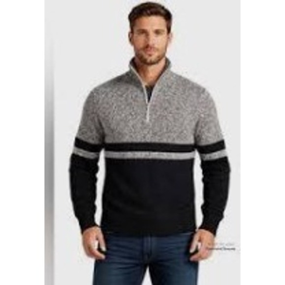 Lauren Active Ralph Lauren Other - Lauren Active Ralph Lauren Mens XL Quarter Zip Sweater Black White Cotton Knit
